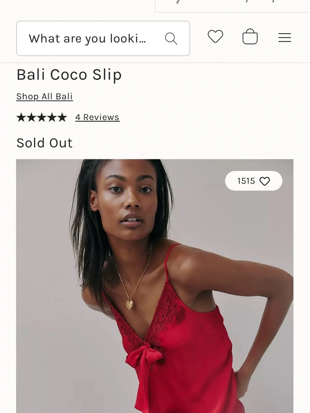 Free People Red Lace-Trim Slip Chemise